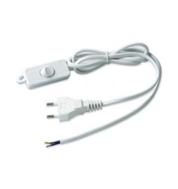 CAVO 1,5 M 2X0,75 C/INTERRUTTORE BIANCO