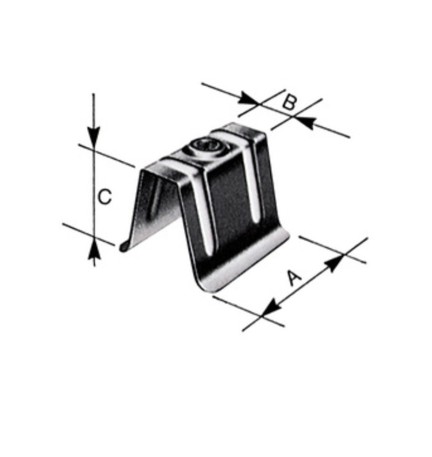 CAPPELLOTTO IN LAMIERA ZINCATA 50X15X40 MM