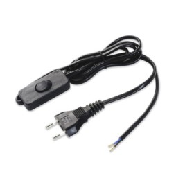 CAVO 1,5 M 2X0,75 C/INTERRUTTORE NERO