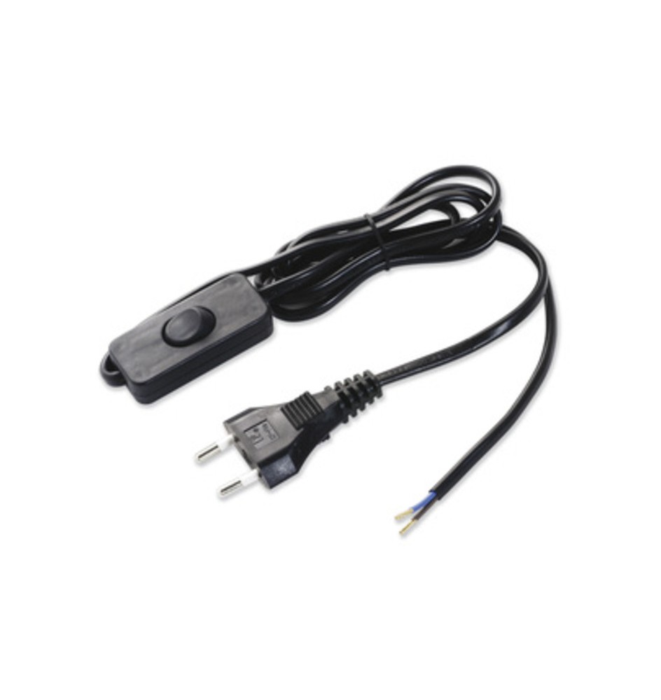 CAVO 1,5 M 2X0,75 C/INTERRUTTORE NERO