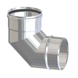 GOMITO INOX AISI 304 P/PELLET 90 8 CM