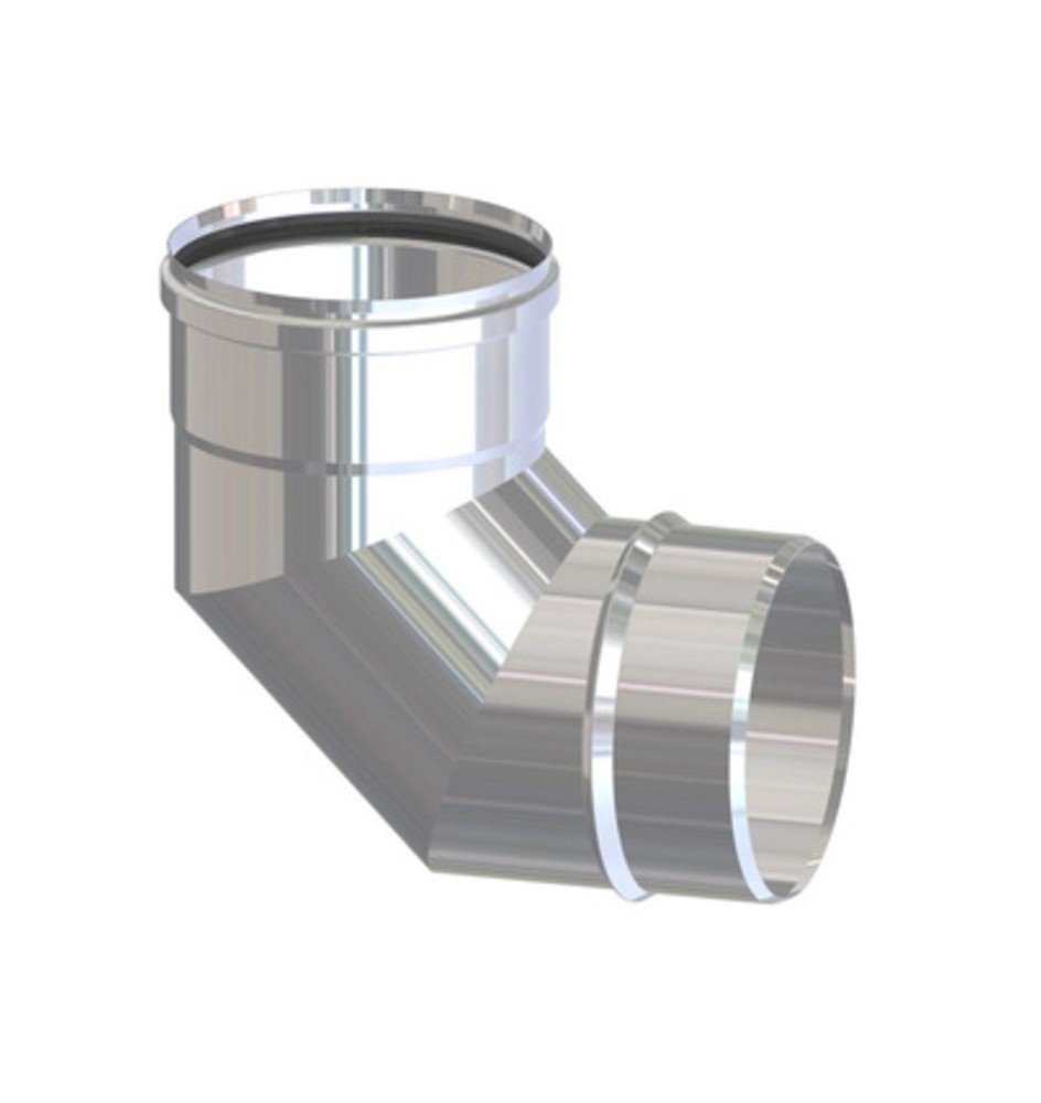 GOMITO INOX AISI 304 P/PELLET 90 8 CM