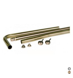 SET 3 TUBI OTTONE PER CASSETTA ALTA ANTICHIZZATA Cromo