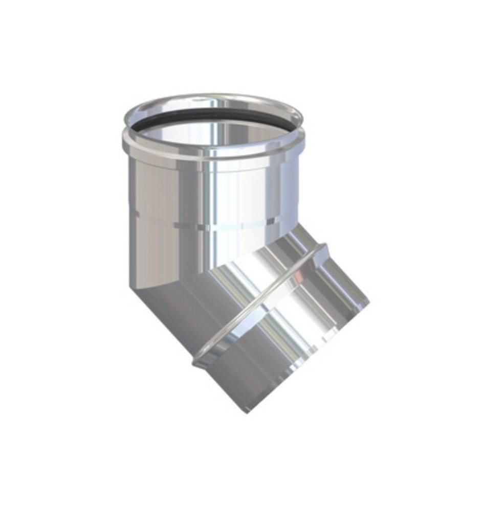 GOMITO INOX AISI 304 P/PELLET 45 8 CM