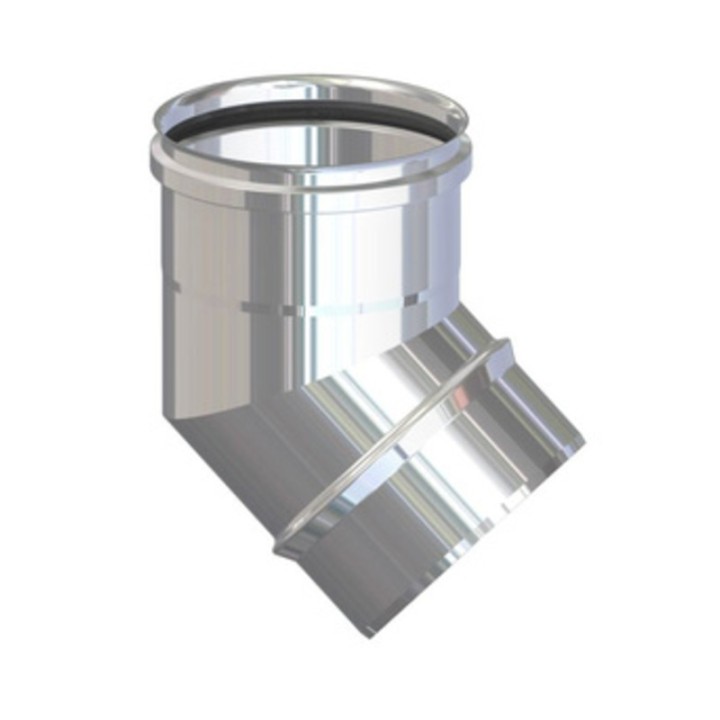 GOMITO INOX AISI 304 P/PELLET 45 8 CM