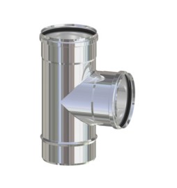 RACCORDO A T INOX ATTACCO FFM P/PELLET D 8 CM