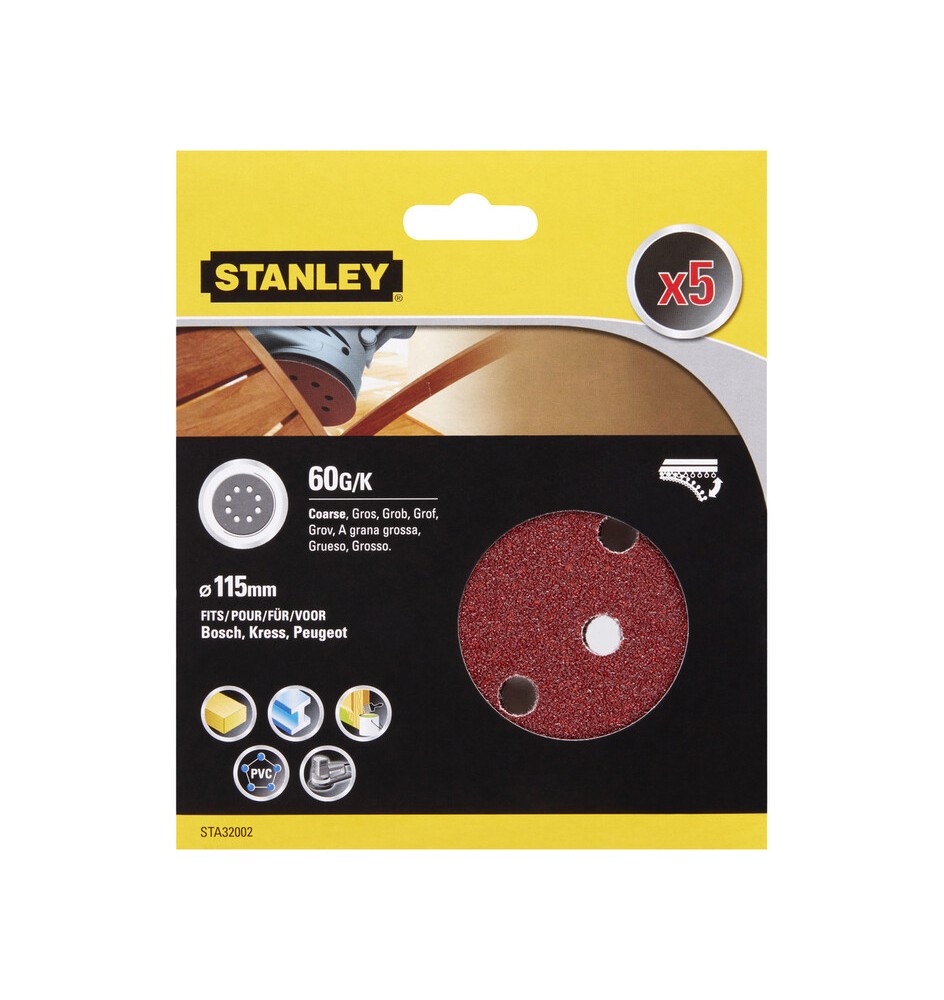 STANLEY STA32002 5 DISCHI VEL ROT ORB 115 GR 60