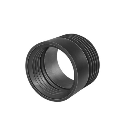 PROLUNGA WC DIRITTA IN GOMMA NERA D. Est. 100 mm - Int. 95 mm
