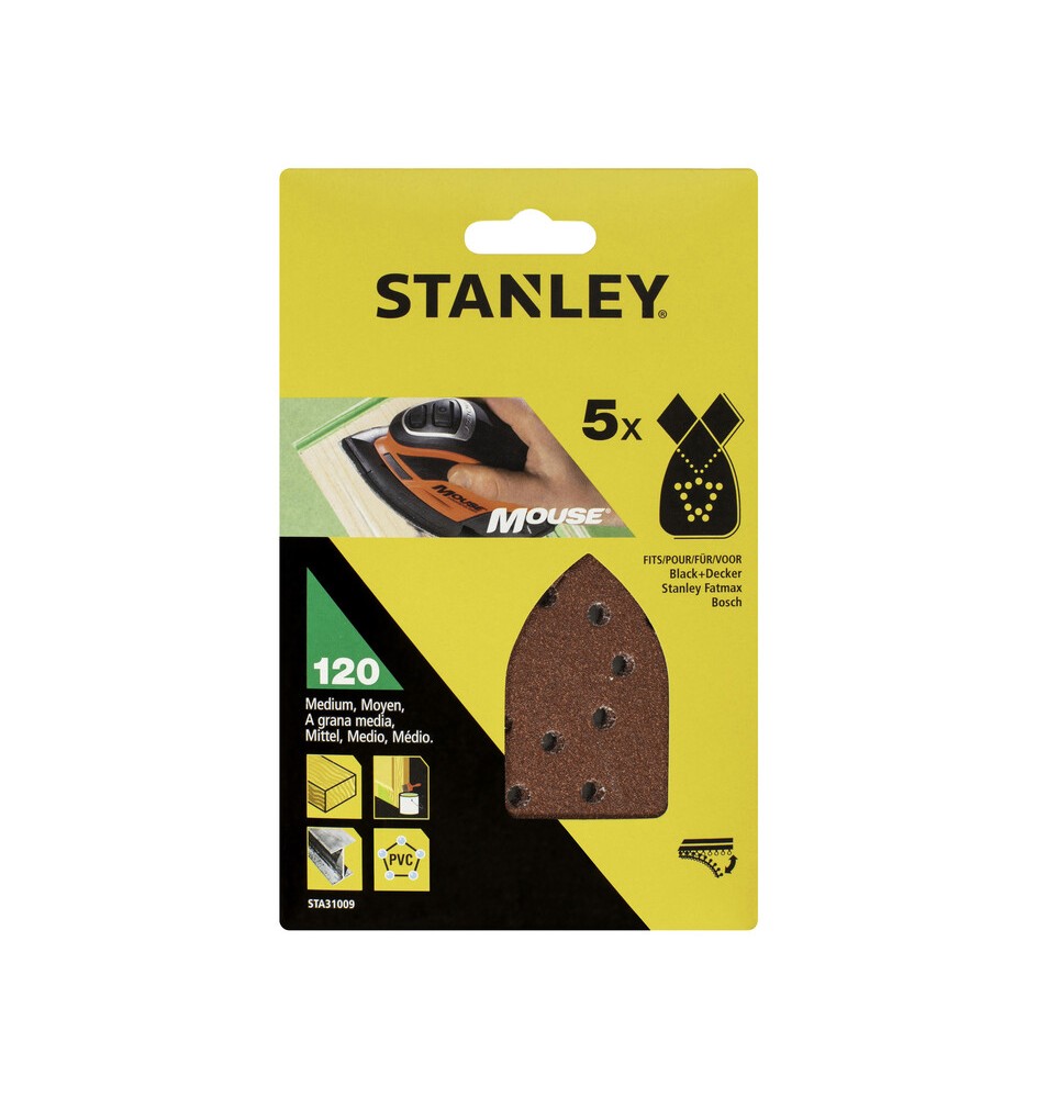 STANLEY STA31009 5 FOGLI VELCRO P/MOUSE 120 G