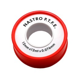 ROTOLINO NASTRO TEFLON P.T.F.E. ECONOMICO MT 12 mm 12 x 12 mt x 0,076