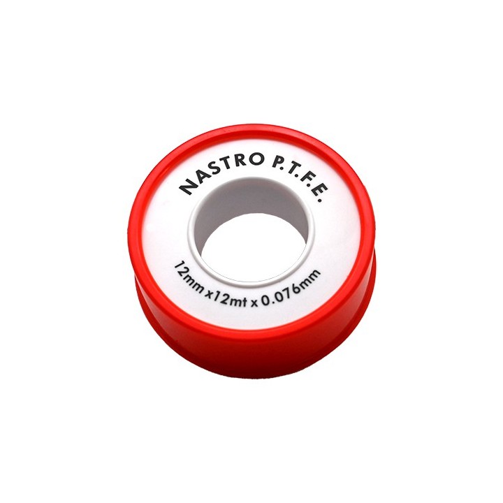 ROTOLINO NASTRO TEFLON P.T.F.E. ECONOMICO MT 12 mm 12 x 12 mt x 0,076