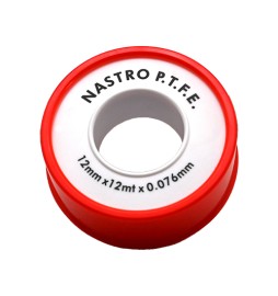 ROTOLINO NASTRO TEFLON P.T.F.E. ECONOMICO MT 12 mm 12 x 10 mt x 0,076