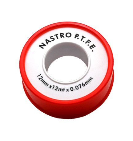 ROTOLINO NASTRO TEFLON P.T.F.E. ECONOMICO MT 12 mm 12 x 10 mt x 0,076