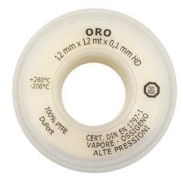 NASTRO PTFE TEFLON ORO 12MM x 12MT x 0.10mm Oro