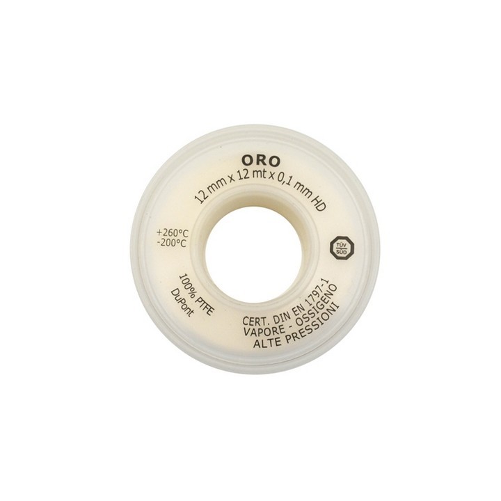 NASTRO PTFE TEFLON ORO 12MM x 12MT x 0.10mm Oro