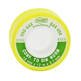 NASTRO P.T.F.E TEFLON DIN USO GAS H 12 mm x 12 m