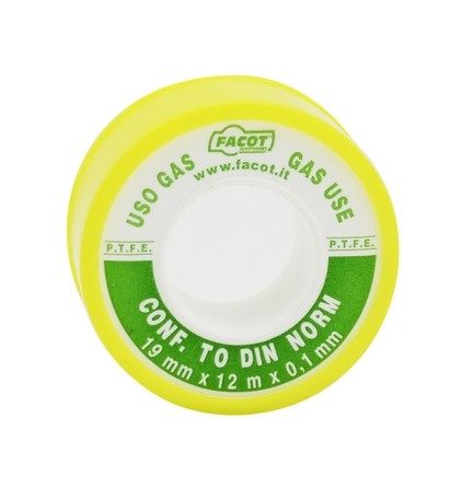 NASTRO P.T.F.E TEFLON DIN USO GAS H 12 mm x 12 m