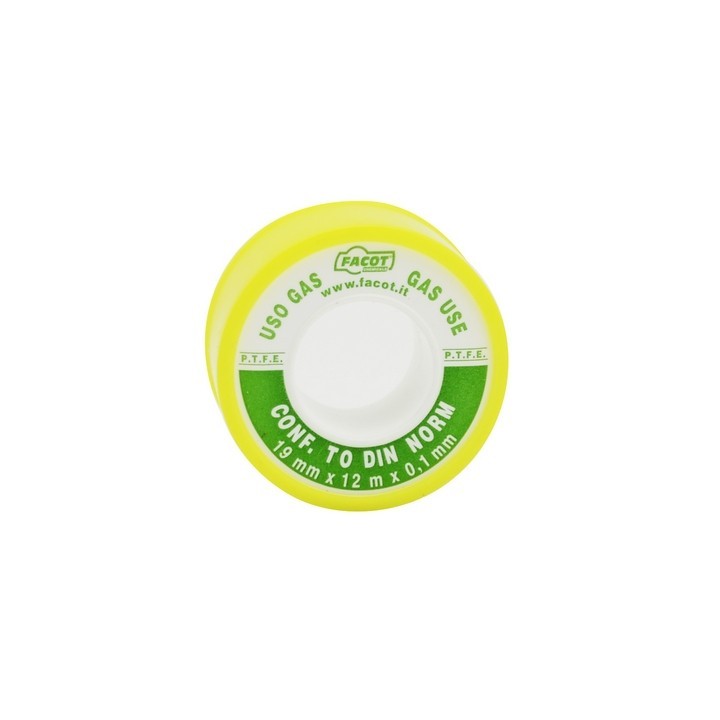 NASTRO P.T.F.E TEFLON DIN USO GAS H 19 mm x 12 m