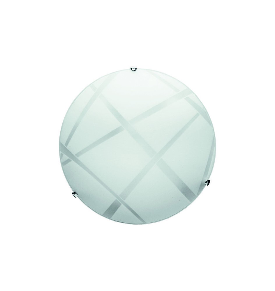 PLAFONIERA DARIO D 40 CM 2 LUCI E27 CROMO B/CO