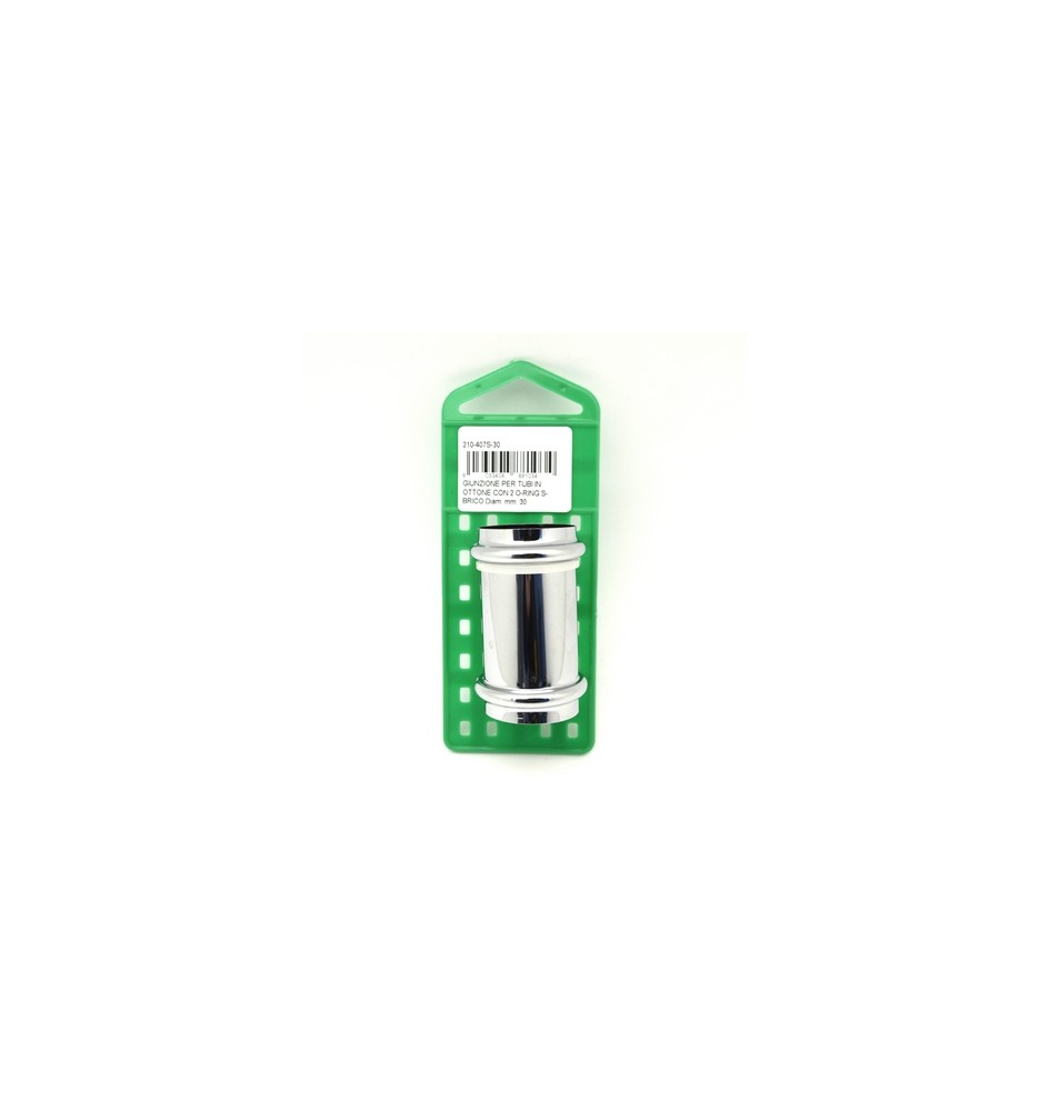 GIUNZIONE PER TUBI IN OTTONE CON 2 O-RING S-BRICO Diam. mm. 26