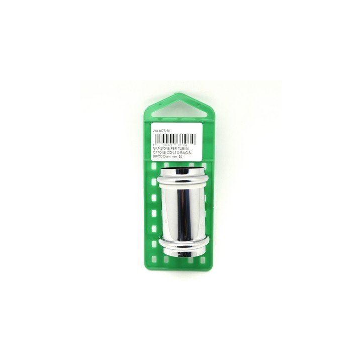 GIUNZIONE PER TUBI IN OTTONE CON 2 O-RING S-BRICO Diam. mm. 32
