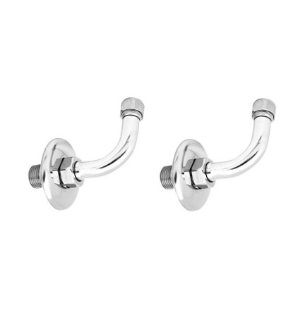 2 PZ CURVETTE SOTTOLAVABO CON ROSONE 1/2 x 3/8 Diam. 10