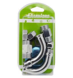 2 PZ CURVETTE SOTTOLAVABO A 90° COMPLETA BLISTER pz. 2 - 1/2 x 3/8 Diam. 10