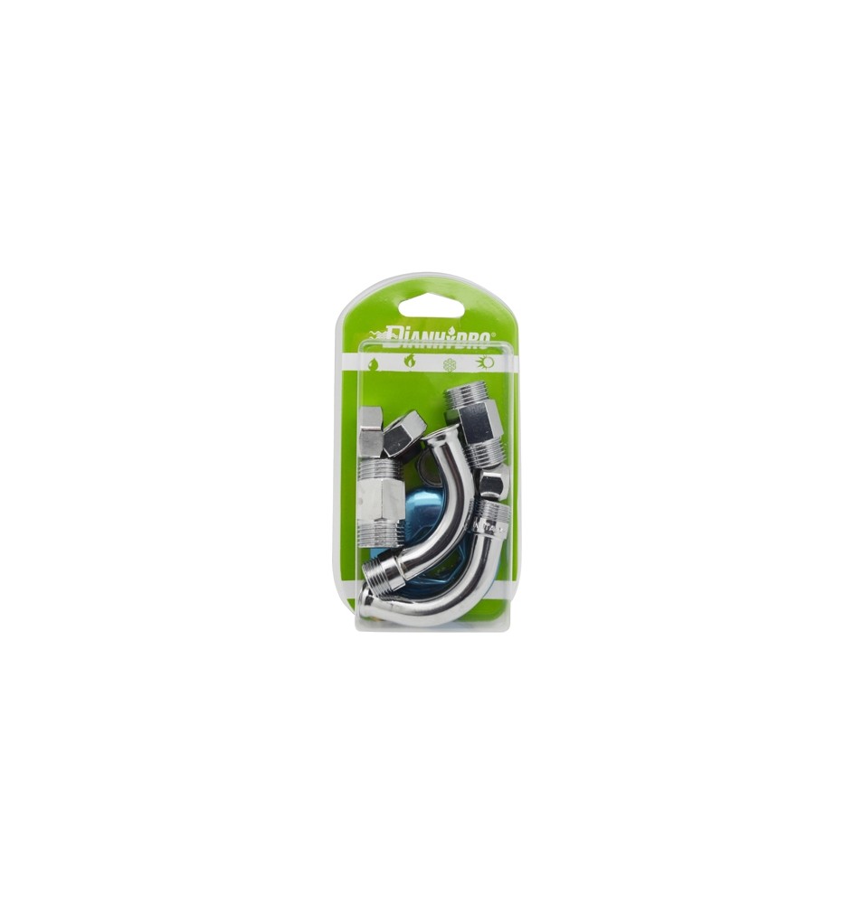 2 PZ CURVETTE SOTTOLAVABO A 90° COMPLETA BLISTER pz. 2 - 1/2 x 3/8 Diam. 10