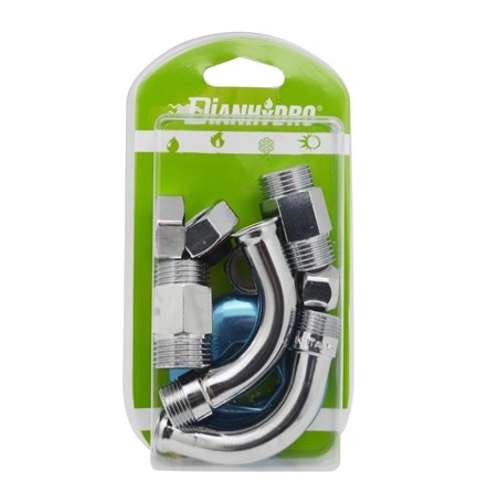 2 PZ CURVETTE SOTTOLAVABO A 90° COMPLETA BLISTER pz. 2 - 1/2 x 3/8 Diam. 10