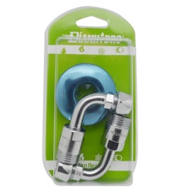2 PZ CURVETTE SOTTOLAVABO A 90° COMPLETE E GIREVOLE BLISTER pz. 2 - 1/2 x 3/8 Diam. 10