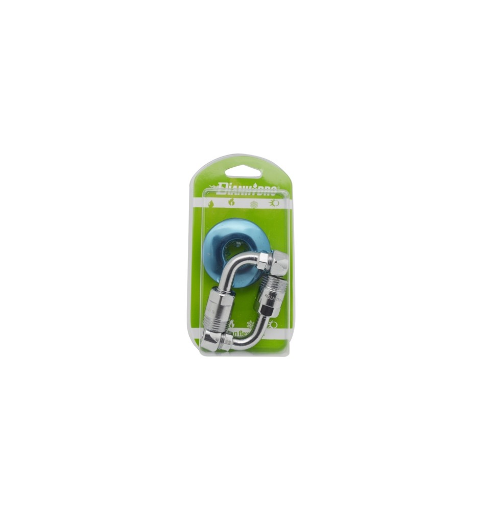 2 PZ CURVETTE SOTTOLAVABO A 90° COMPLETE E GIREVOLE BLISTER pz. 2 - 1/2 x 3/8 Diam. 10