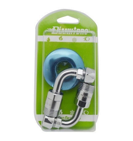 2 PZ CURVETTE SOTTOLAVABO A 90° COMPLETE E GIREVOLE BLISTER pz. 2 - 1/2 x 3/8 Diam. 10