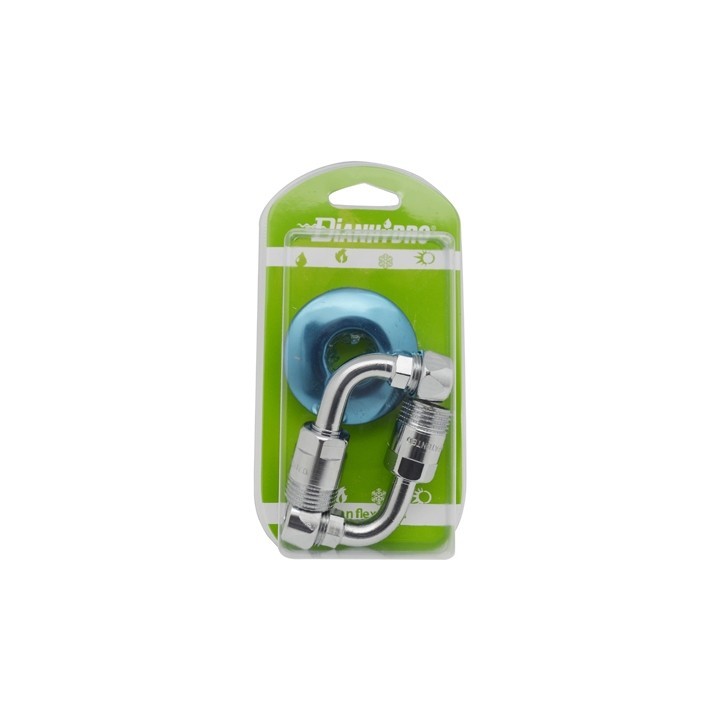 2 PZ CURVETTE SOTTOLAVABO A 90° COMPLETE E GIREVOLE BLISTER pz. 2 - 1/2 x 3/8 Diam. 10