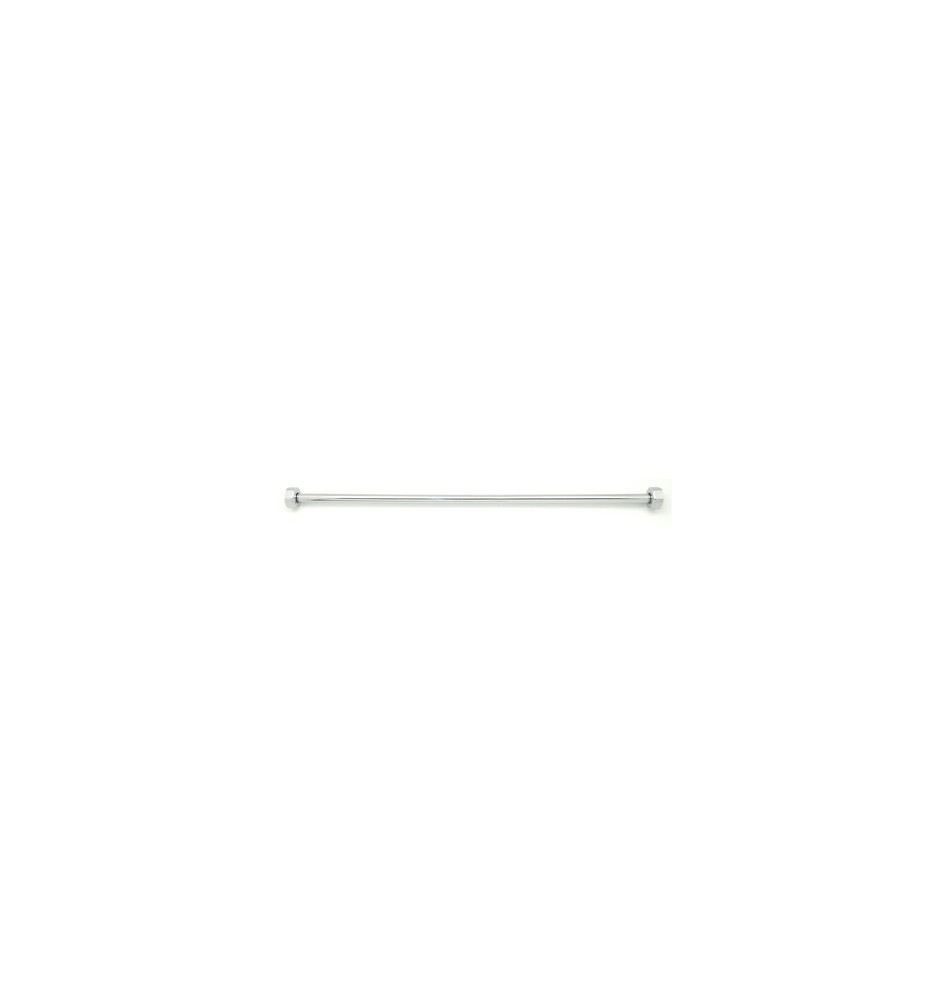 CANNETTA IN RAME CROMATA CON DUE CALOTTE ESAGONALI 1/2 10 x 400 mm