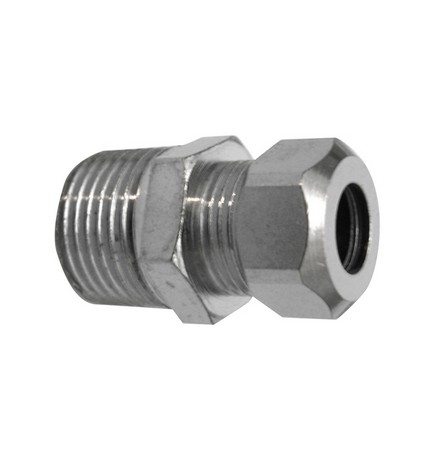 NIPPLE BICONO CROMATO PER CANNETTE 3/8 x 3/8 Diam. 10