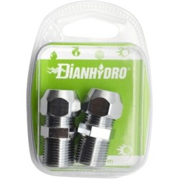 2 PZ NIPPLES BICONO CROMATO PER CANNETTE BLISTER pz.2 x (1/2x3/8) Diam. 12