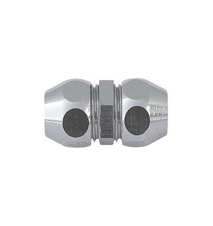 RACCORDO DIRITTO DOPPIO CON DADI CONICI CROMATO 3/8 x 3/8 Diam. 12