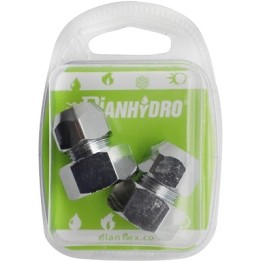 2 PZ RACCORDI MF CON DADI CONICI CROMATI BLISTER pz.2 x (3/8x3/8) Diam. 10