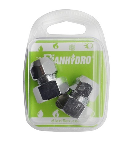 2 PZ RACCORDI MF CON DADI CONICI CROMATI BLISTER pz.2 x (3/8x3/8) Diam. 10
