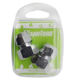 2 PZ RACCORDI MF CON DADI CONICI CROMATI BLISTER pz.2 x (1/2x3/8) Diam. 10