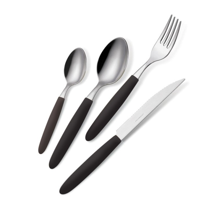 POSATE LIGHT BARATTOLO PZ.24 NERO 1 18/0