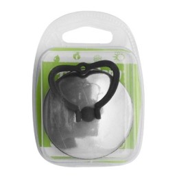TAPPO IN GOMMA NERA CON MANIGLIA E ROSETTA CROMATA BLISTER Diam. 52