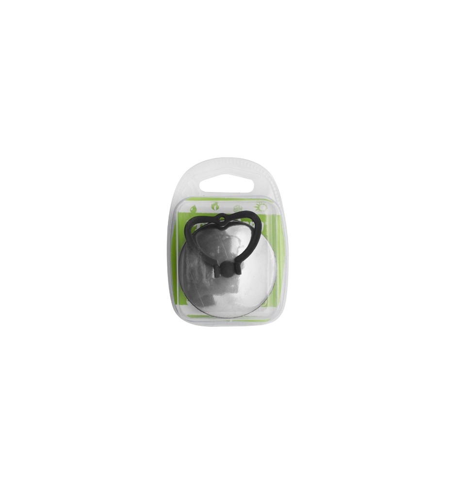 TAPPO IN GOMMA NERA CON MANIGLIA E ROSETTA CROMATA BLISTER Diam. 52