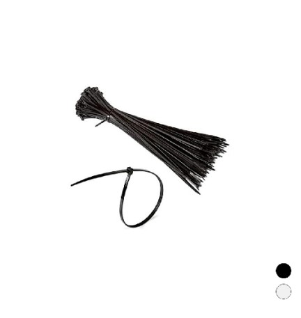 100 PZ FASCETTE DI CABLAGGIO IN NYLON Nera 3,5 x 280 mm