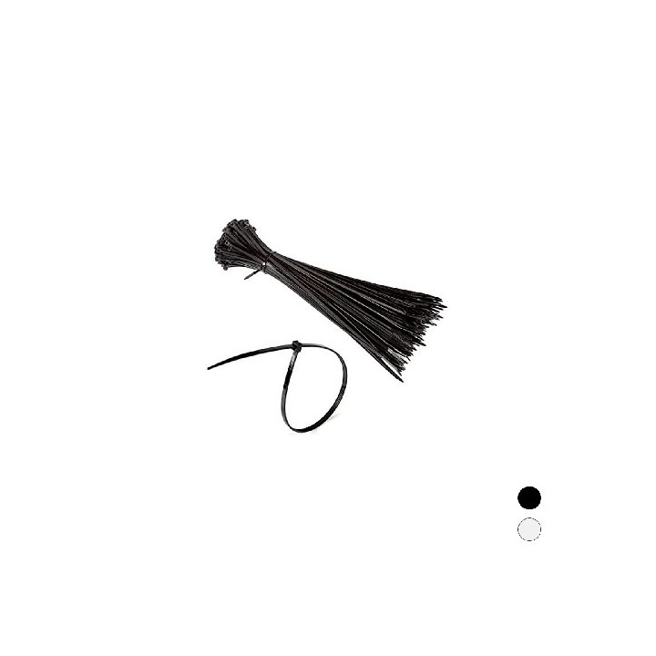 100 PZ FASCETTE DI CABLAGGIO IN NYLON Nera 4,5 x 250 mm