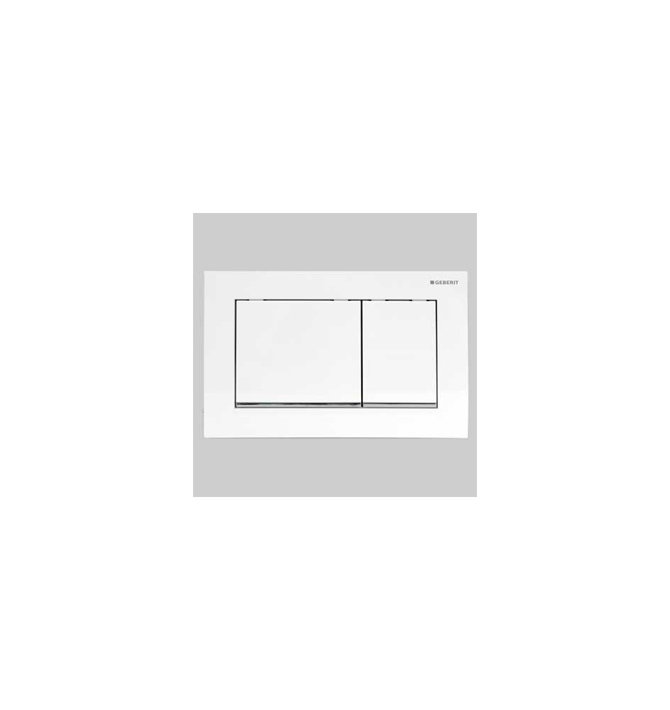 PLACCA DI COMANDO SIGMA 30 DOPPIO TASTO - BIANCO OPACO-CROMO LUCIDO