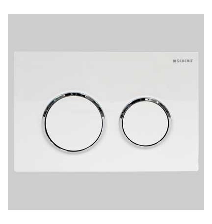PLACCA DI COMANDO OMEGA 20 DOPPIO TASTO - BIANCO-BIANCO OPACO