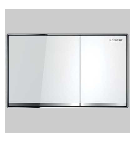 PLACCA DI COMANDO SIGMA 60 IN VETRO DOPPIO TASTO - CROMO-SPAZZOLATA