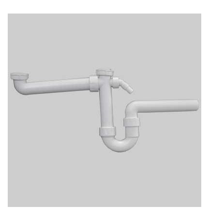 SIFONE 2 VIE BIANCO PER LAVELLO - Ø 40 x 1"1/4