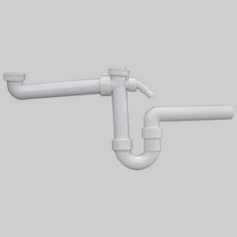 SIFONE 2 VIE BIANCO PER LAVELLO - Ø 40 x 1"1/2